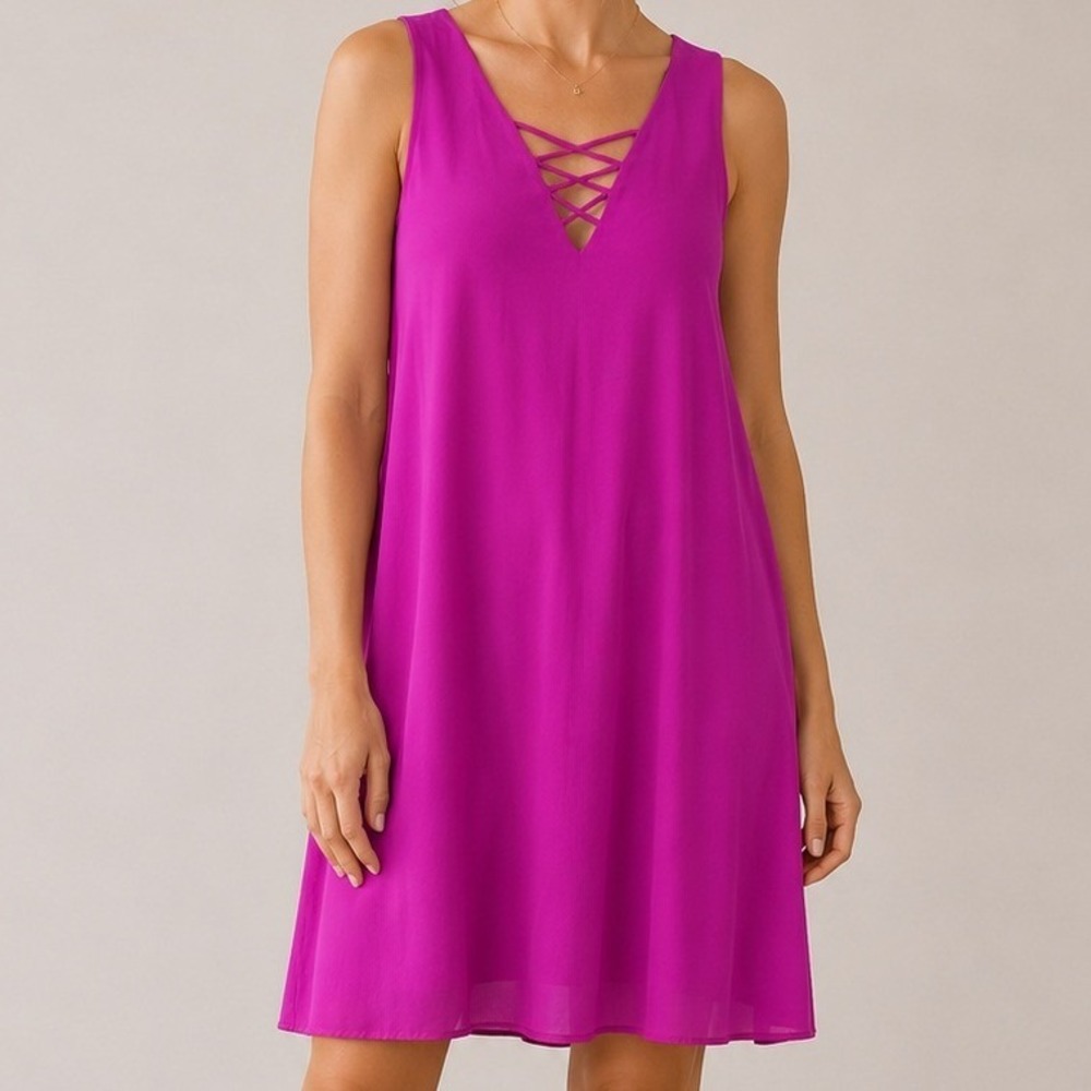 NEW The Impeccable Pig Womens Pink Flowy Sleevelessโ Mini Shift Dress Size S